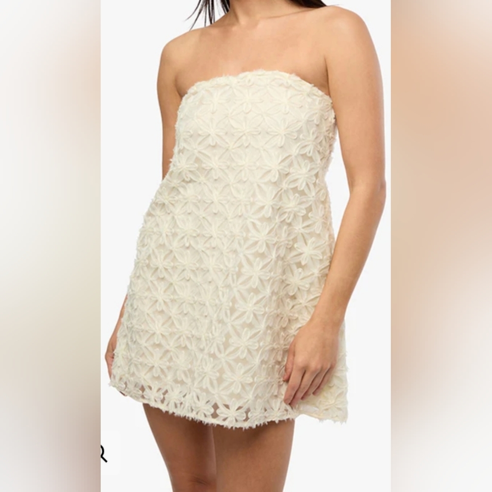 Weworewhat A-line Floral Lace Mini Ivory Size 6 New